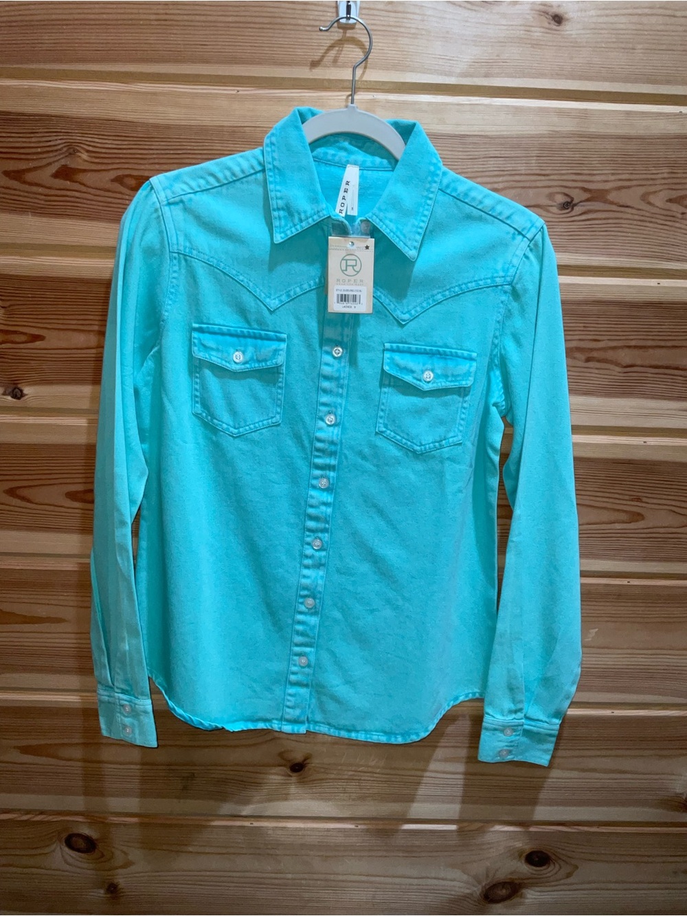 Roper Turquoise Button-Down Western Shirt